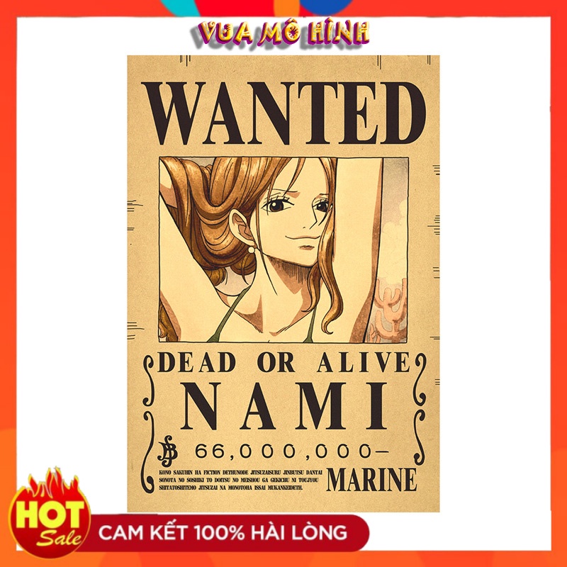 [Mã LIFE20KALL giảm 10% đơn 50K] Poster Truy nã đủ 138 nhân vật trong One Piece ( Tùy chọn sở thích)