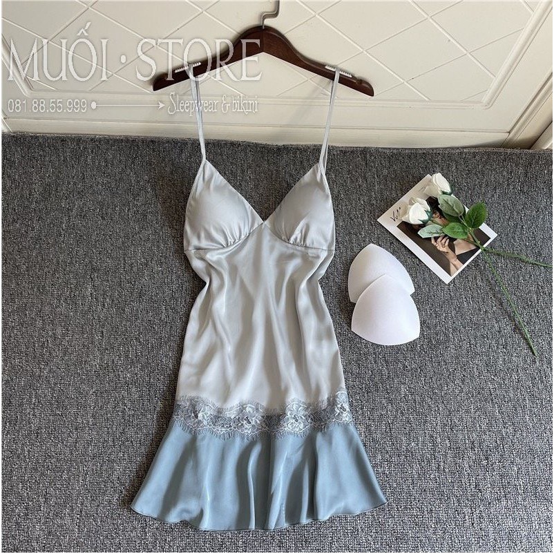 SX 013- Váy ngủ lụa loang màu siêu đẹp hot hit 2021 QUẢNG CHÂU CAO CẤP Muối sleepwear -Hàng có sẵn (có video)