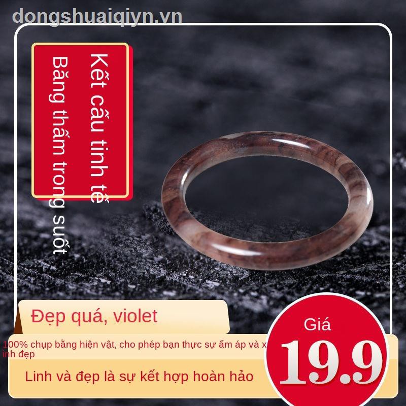 Vòng tay đá ngọc bích màu tím kiểu dáng độc đáo cho nữ