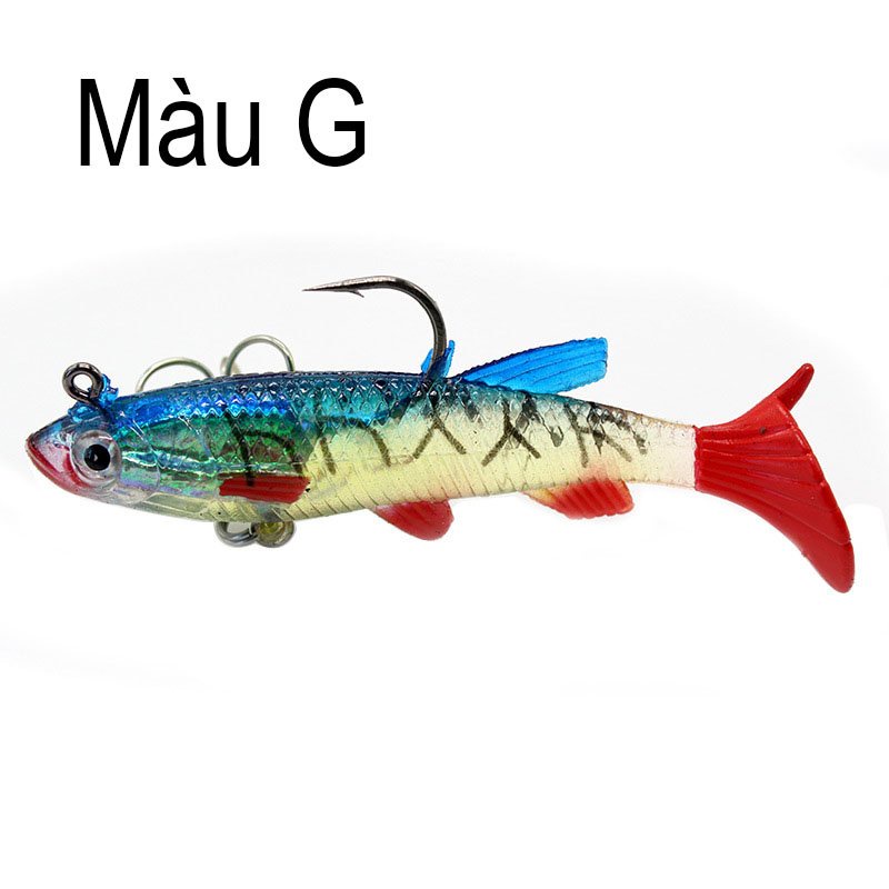 Mồi Câu Giả Cá Mồi Mềm 2 Lưỡi Mồi Cá Câu Lure, Mồi Câu Cá