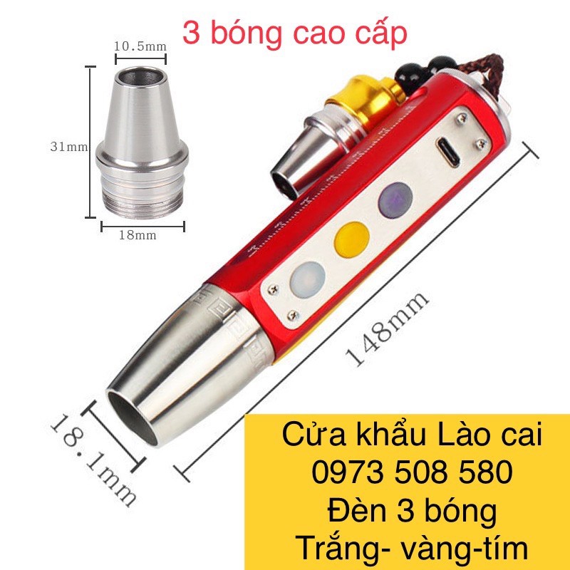 Đèn soi đá - đèn soi giấy tờ 3 bóng led cao cấp