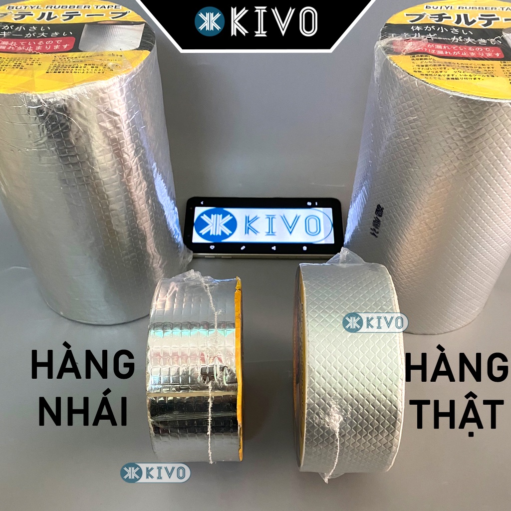 Băng Keo Chống Thấm NHẬT BẢN Siêu Dính - Băng Dính Chống Thấm Nước Chống Dột Mái Tôn, Dán Tường Cao Cấp X2000 Kivo