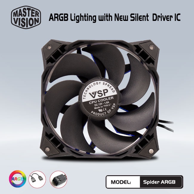 Fan case 12cm Led ARGB VSP SPIDER