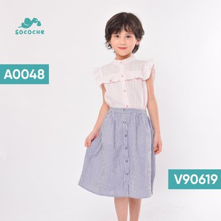 Chân Váy Cài Cúc Vải Đũi V90619
