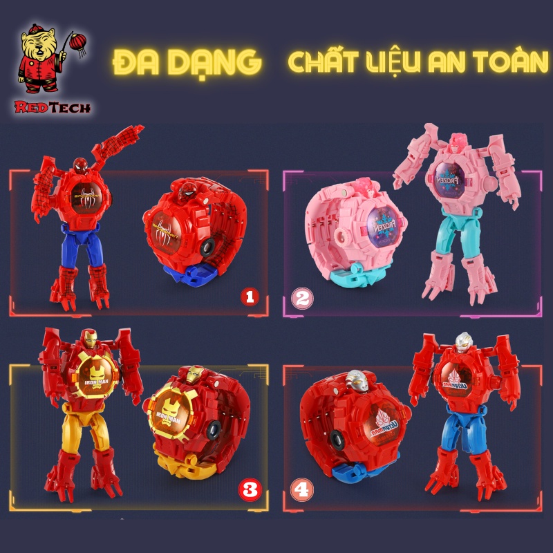 Đồng hồ biến hình siêu nhân 3 chế độ - xem giờ, chiếu ảnh, biến hình Redtech.
