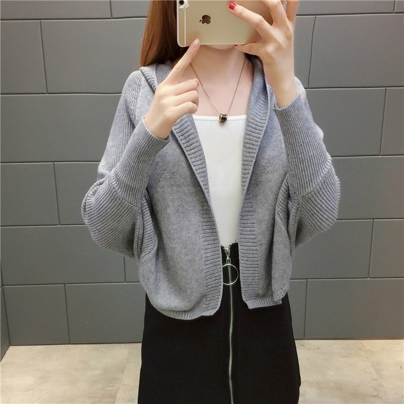 ÁO KHOÁC CARDIGAN LEN TAY CÁNH DƠI CÓ NÓN - MH546210 - HÀNG QUẢNG CHÂU