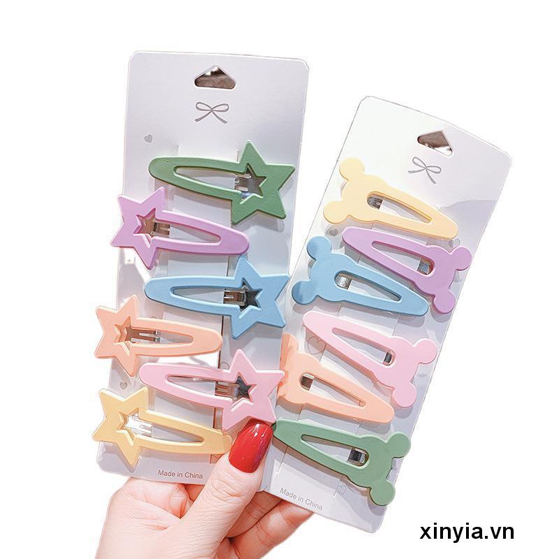Set 6 kẹp tóc nhiều màu sắc phong cách Hàn Quốc thời trang cho bé gái