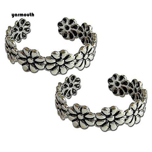 Set 2 Nhẫn Đeo Ngón Chân Phong Cách Cổ Điển Thanh Lịch Dành Cho Nữ
