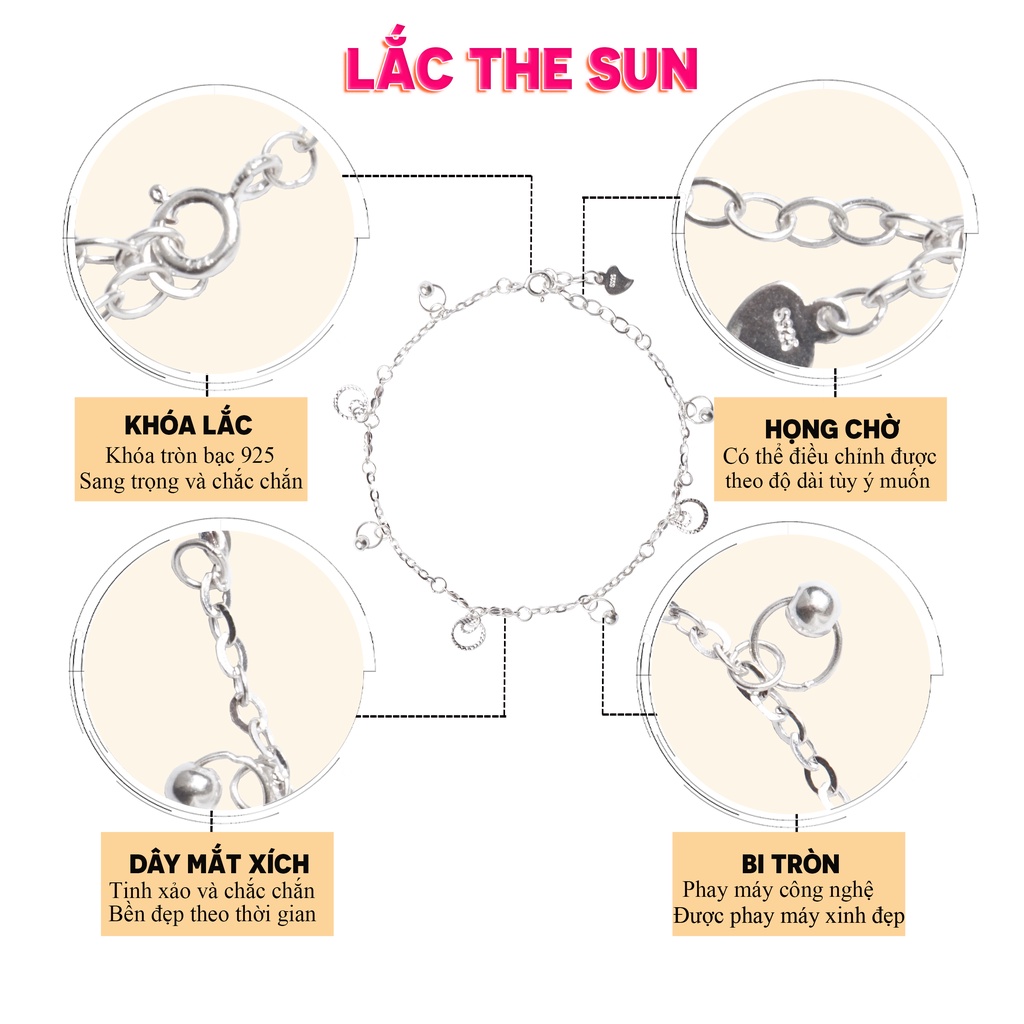 Lắc tay nữ bạc 925 The Sun phụ kiện thời trang cao cấp limeted QMJ Q603
