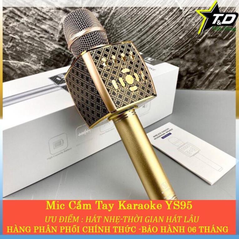 Micro Karaoke Bluetooth YS-95 cao cấp - Tích Hợp Loa Bass Không Dây Dùng Hát Tại Nhà - Livetream