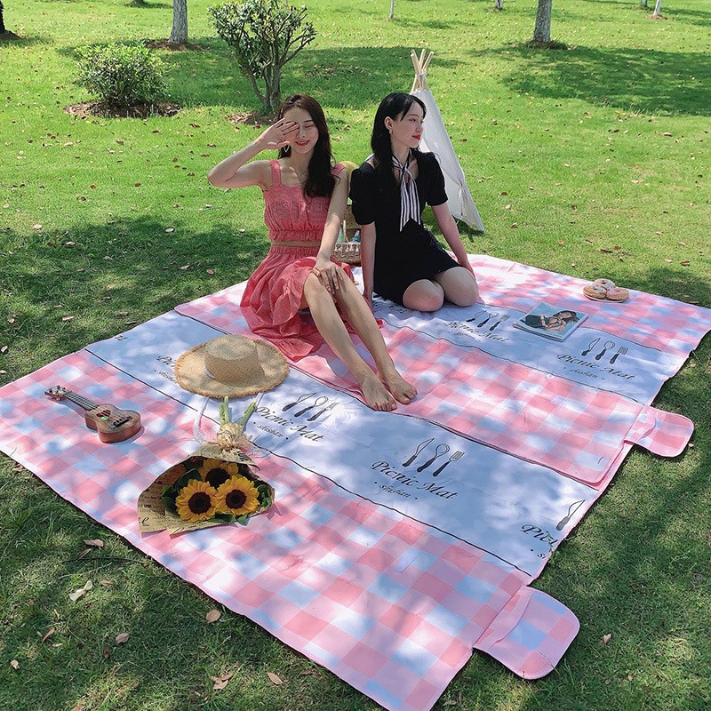 Bạt/Thảm Trải Cắm Trại/ Đi Phượt, Picnic Vải Oxford Chống Thấm,Gấp Gọn Có Quai Xách Cao Cấp