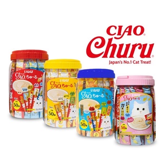 Sốt/ Snack thưởng Ciao Churu cho mèo Hộp 50 thanh - mix vị (Hàng Thái)