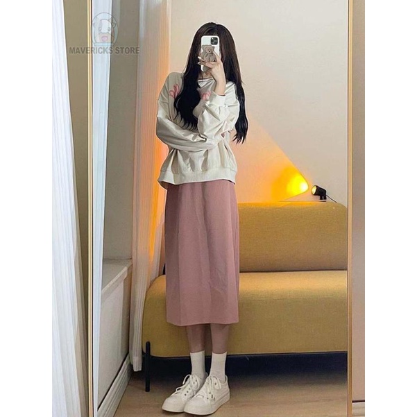 Set 2 món áo váy dáng rộng thời trang cho nữ