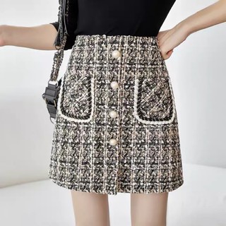 Chân váy vải tweed