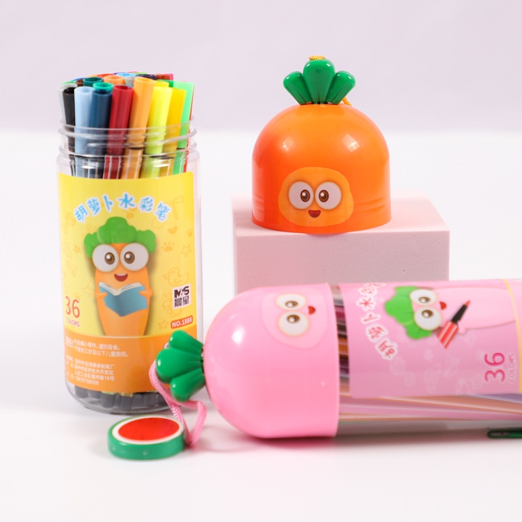 Hộp Bút Dạ Hình Cà Rốt 12/24/36 màu siêu Cute cho bé tập tô