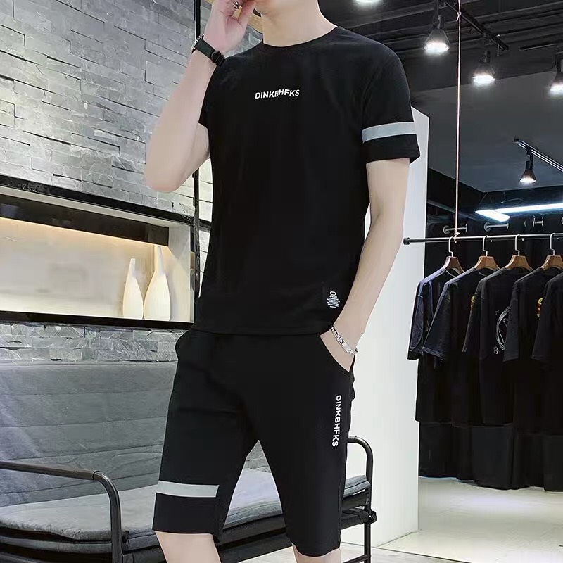 Set Bộ Thể Thao 2 Món Quần Shorts + Áo Nam Nữ Unisex Chất Vải Thun Dinkbhfks MSA001TH