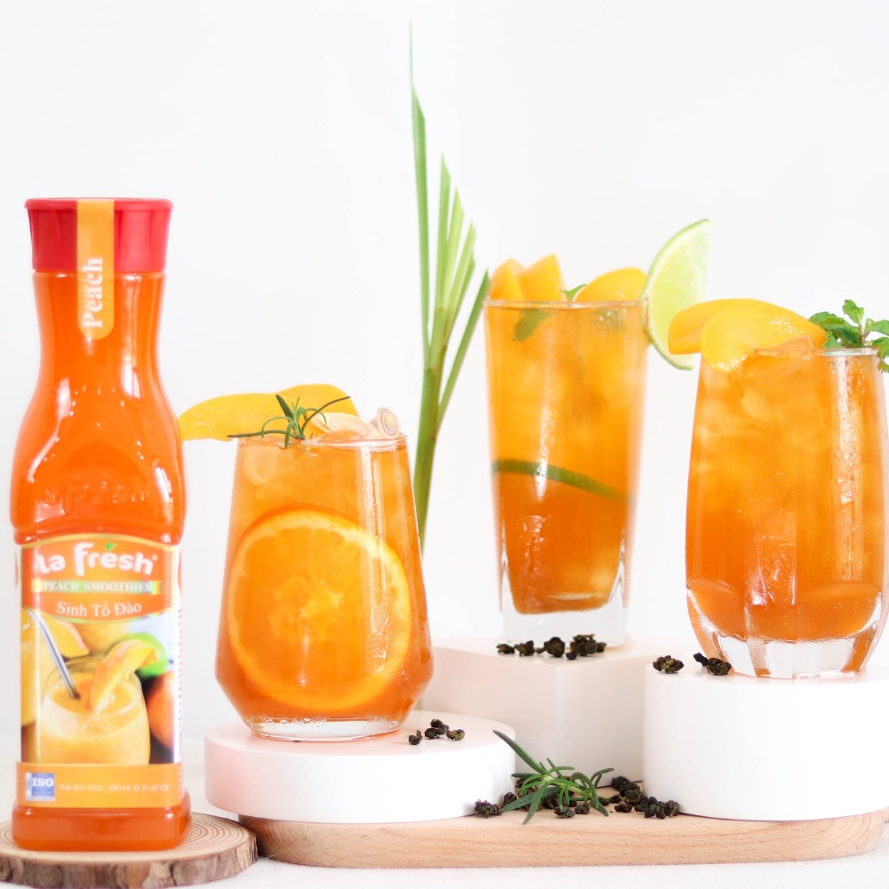 Sinh Tố Đào LaFresh Đà Lạt Chai 650ml - Chuyên Dùng Pha Chế