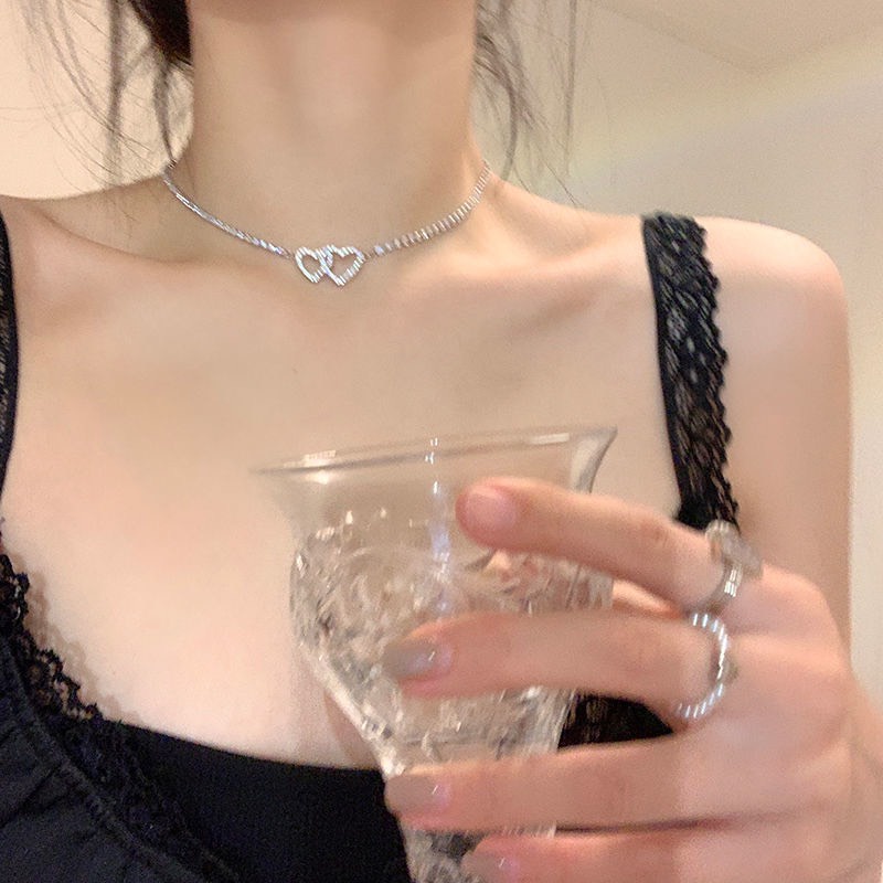 Vòng Cổ Sợi Đá Hai Trái Tim - Vani Store - TS000641