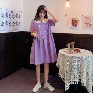 ĐẦM BABYDOLL TÍM 2 HÀNG NÚT