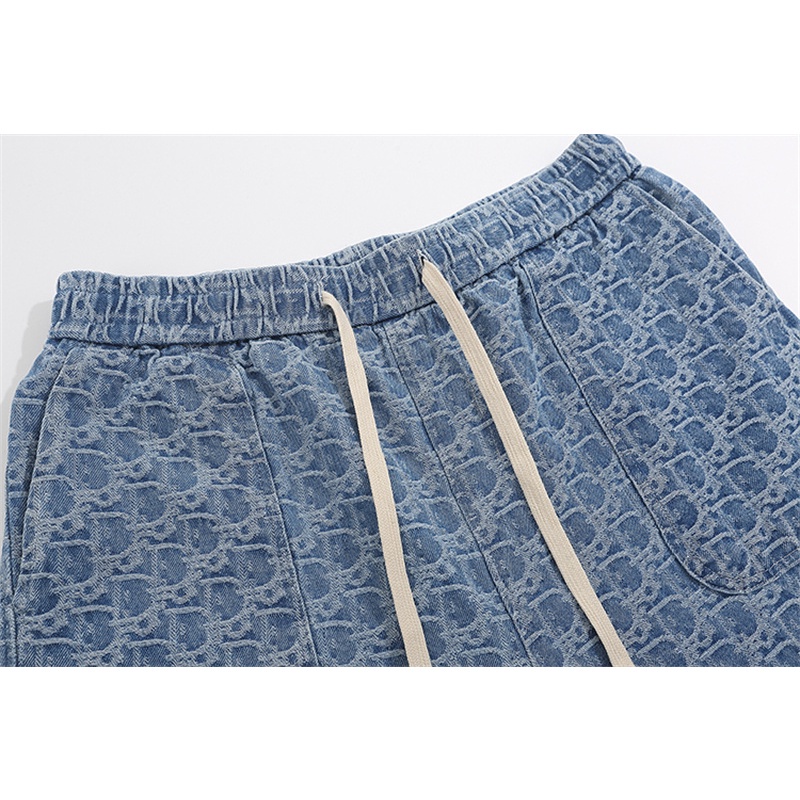 Quần short Denim Thể Thao Lưng Co Giãn Thời Trang Unisex