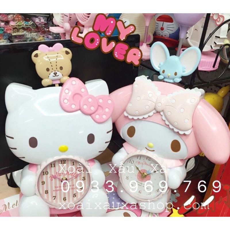 Đồng hồ treo tường hoạt hình mèo Kitty - MELODY dễ thương