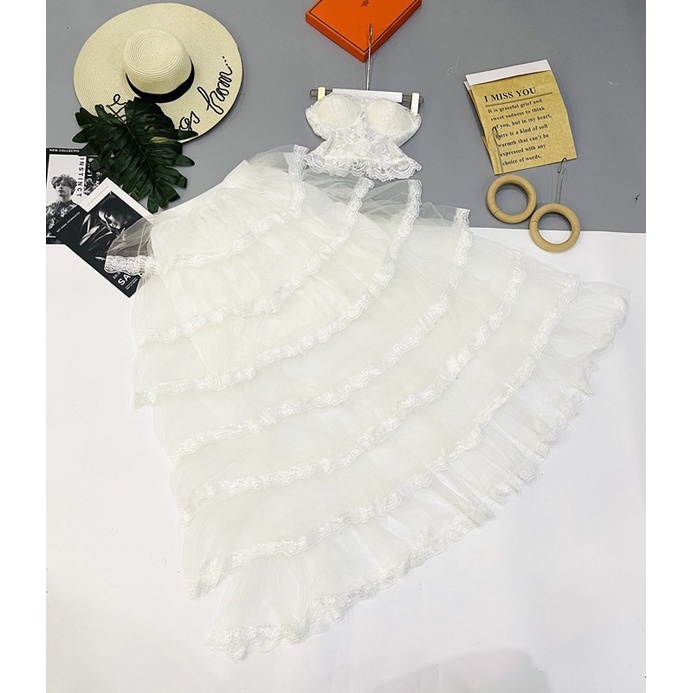 Set váy maxi trắng đi cưới đẹp , váy maxi đi chụp hình cưới lên hình sang chảnh