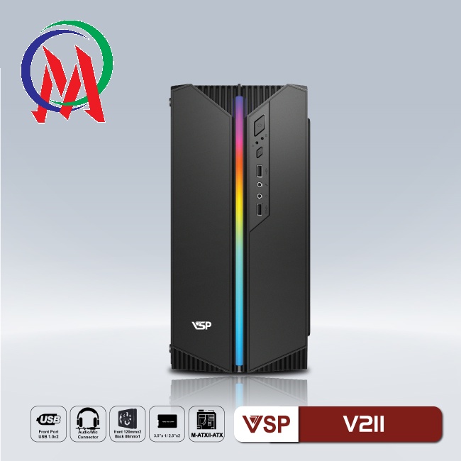 Vỏ case máy tính VSP Gaming V211/ V211B / CASE LED MIXIE S6 CAO CẤP  Có led RGB (mATX) | BigBuy360 - bigbuy360.vn