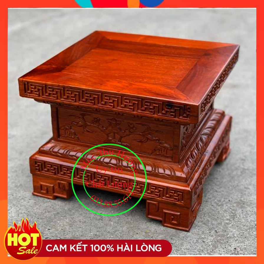 Kỷ vuông-Đô n chân loa-Đế kê tượng gỗ cao 20cm | BigBuy360 - bigbuy360.vn