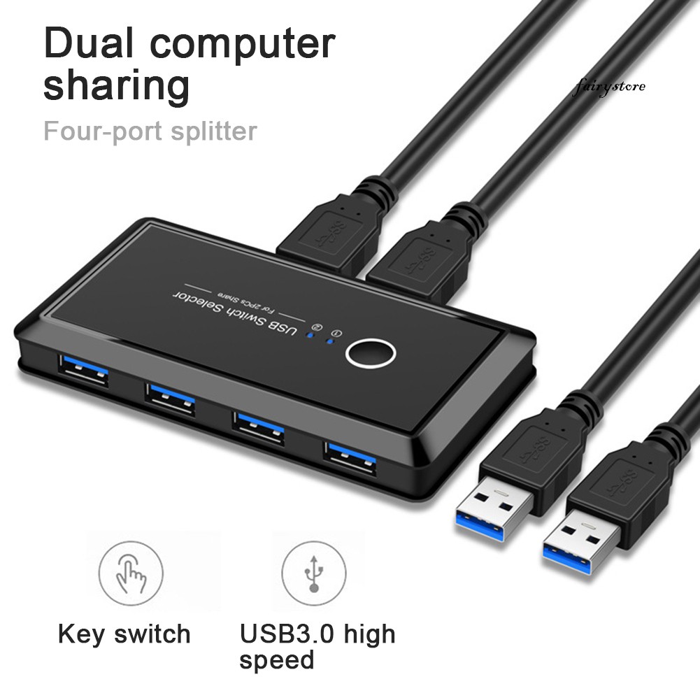 Bộ 2 Thiết Bị Chia 4 Cổng Usb 3.0 Cho Bàn Phím Máy Tính