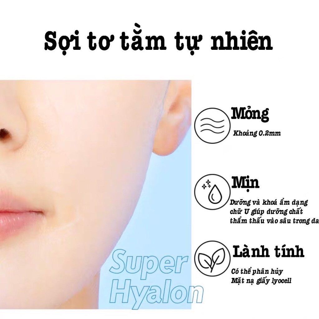 Hộp Mặt nạ 6 Miếng Cao Cấp cấp nước, dưỡng ẩm chuyên sâu VT Super Hyalon cấp nước tức thì, duy trì làn da ẩm mịn suốt ng