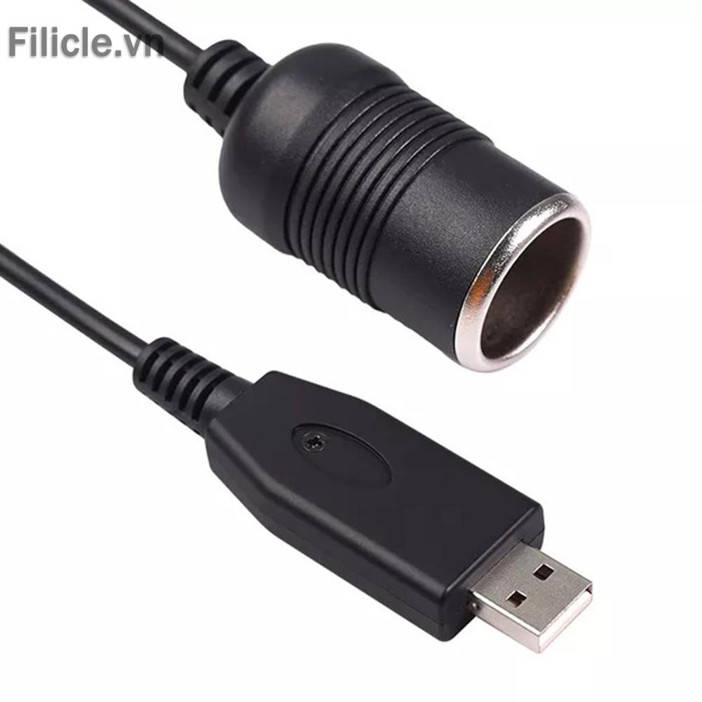 Ổ cắm tẩu thuốc lá 30cm 5V USB A Male sang 12V cho xe hơi
