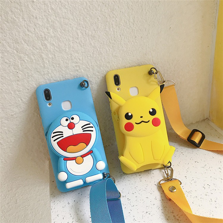 Ốp điện thoại họa tiết Doremon Pikachu kiểu ví cho SAMSUNG J2 J7 PRIME J6 J8 2018 J3 J5 J7 PRO J4 J6 PLUS