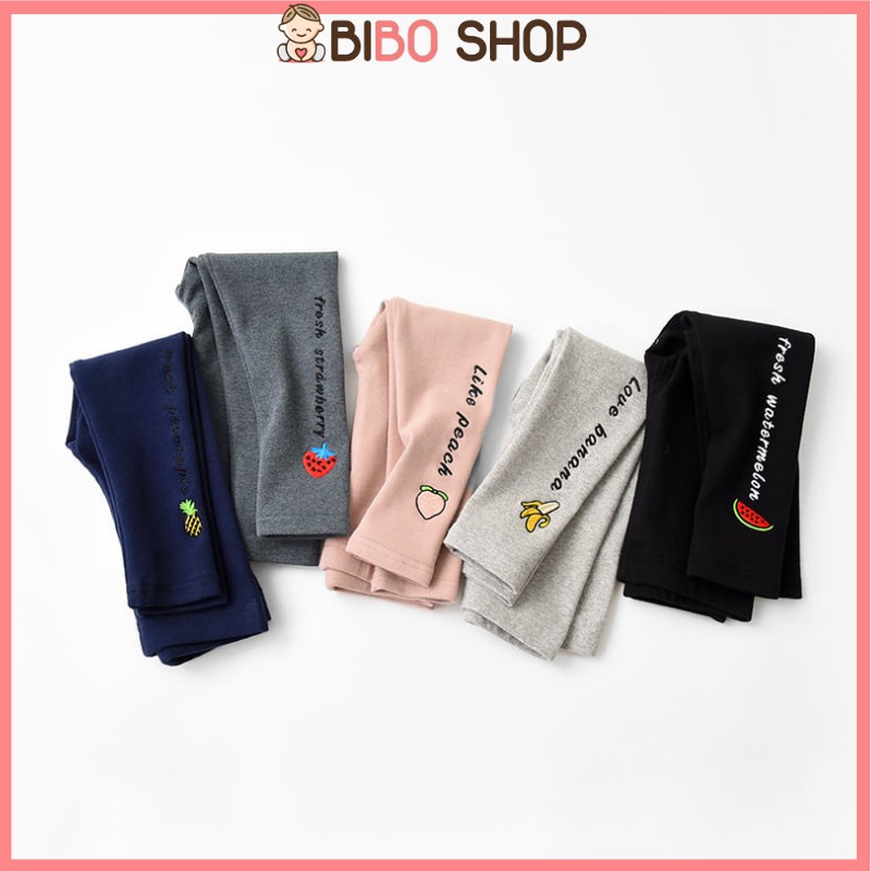 Quần LEGGING HOA QUẢ chất cotton mềm mịn cho bé gái từ 6-45kg