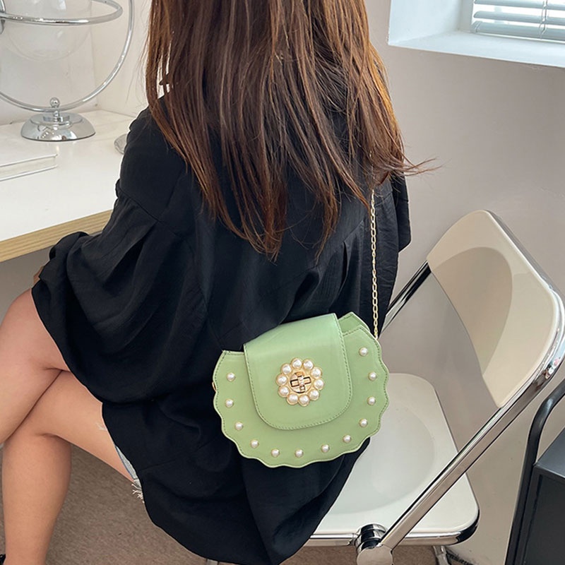 Túi đeo chéo YADOU đính ngọc trai giả thời trang xinh xắn cho nữ