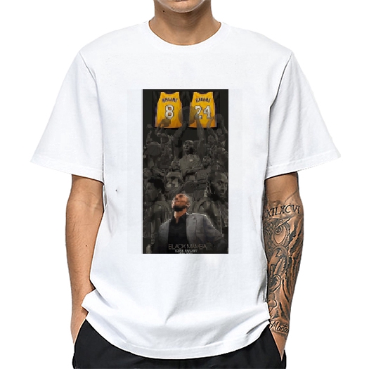 Áo thun tay ngắn cổ tròn in hình Lakers Kobe Bryant phong cách Hip hop cho nam #24