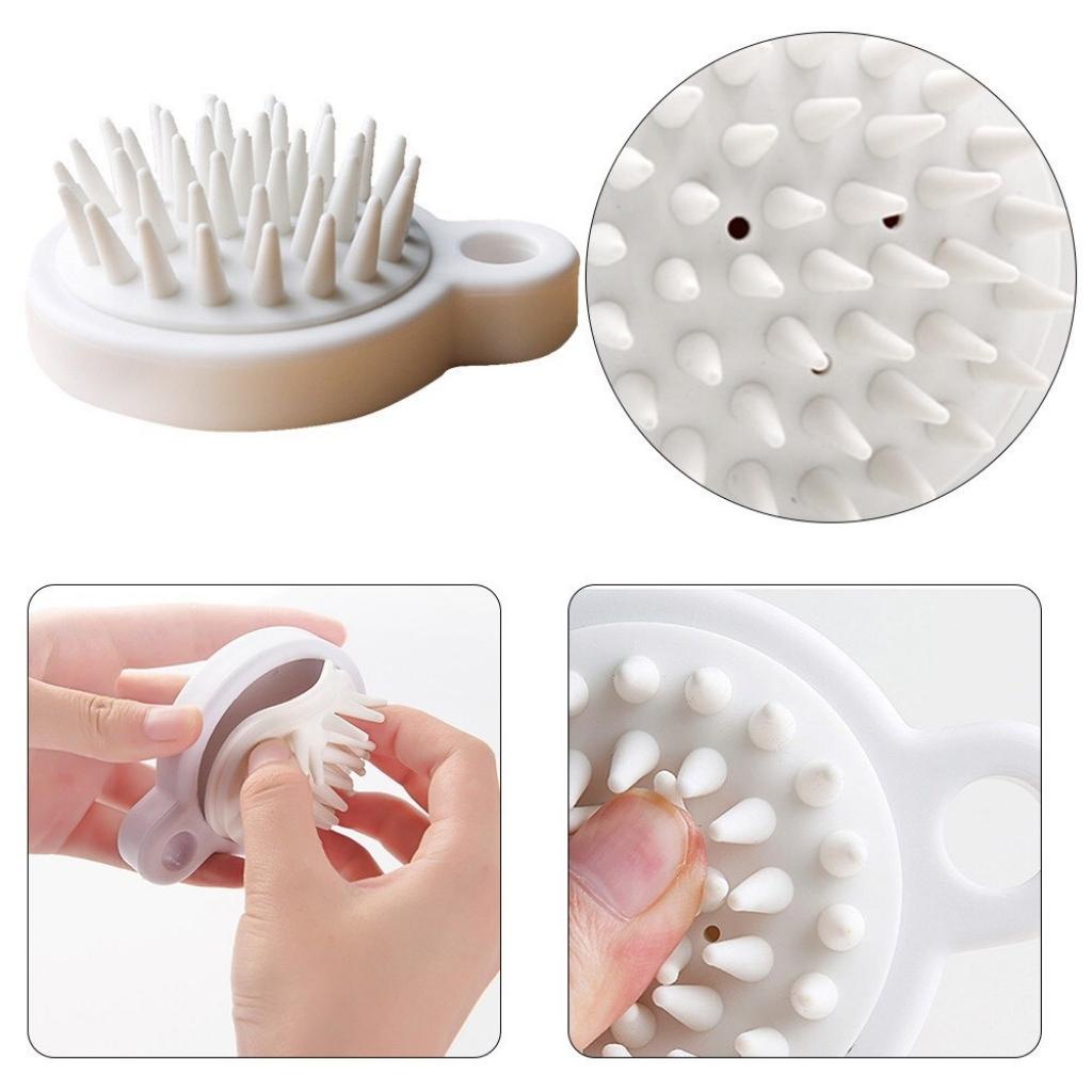 Lược gội đầu silicon muji mềm massage da đầu giảm rụng tóc kích thích mọc tóc matxa mát xa đầu Nhật giá rẻ AME SHOP