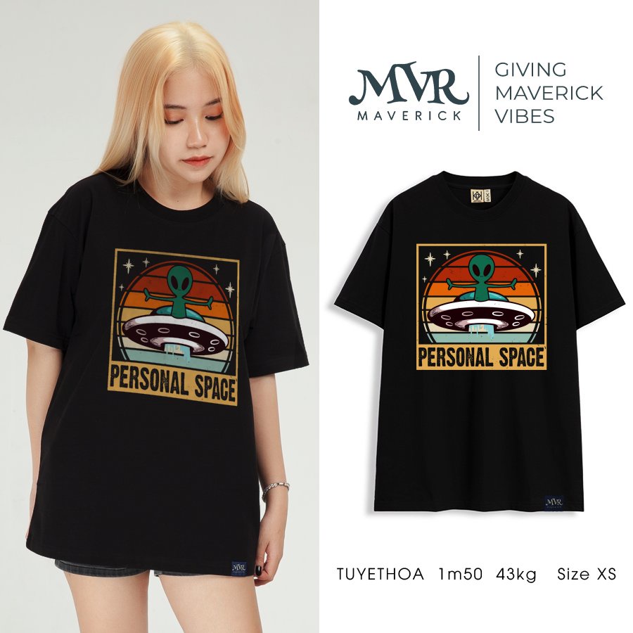 Áo thun nam nữ người ngoài hành tinh form rộng Không gian riêng tư phong cách cổ điển MVR KK3981