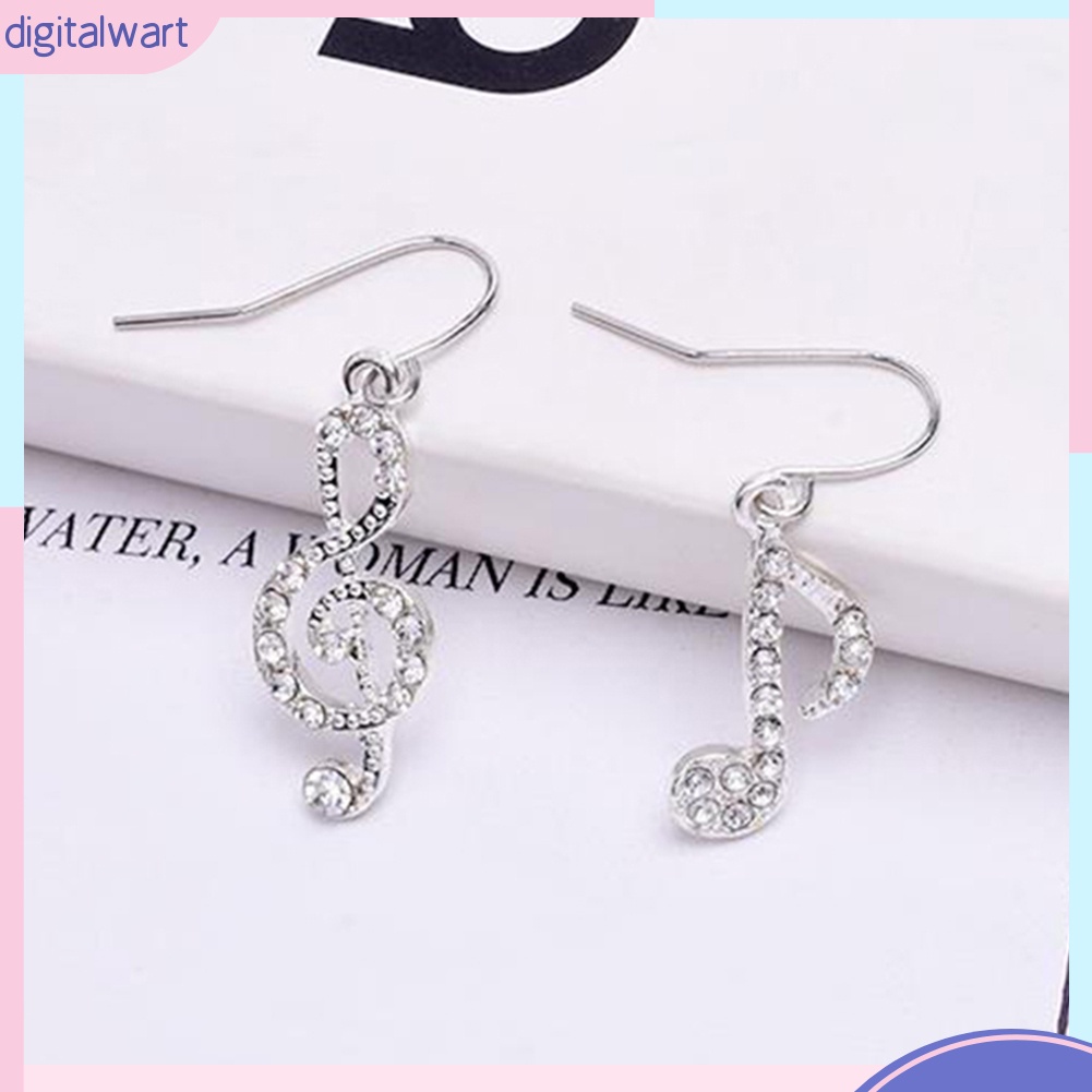 Bông Tai Hình Nốt Nhạc Đính Đá Sang Trọng