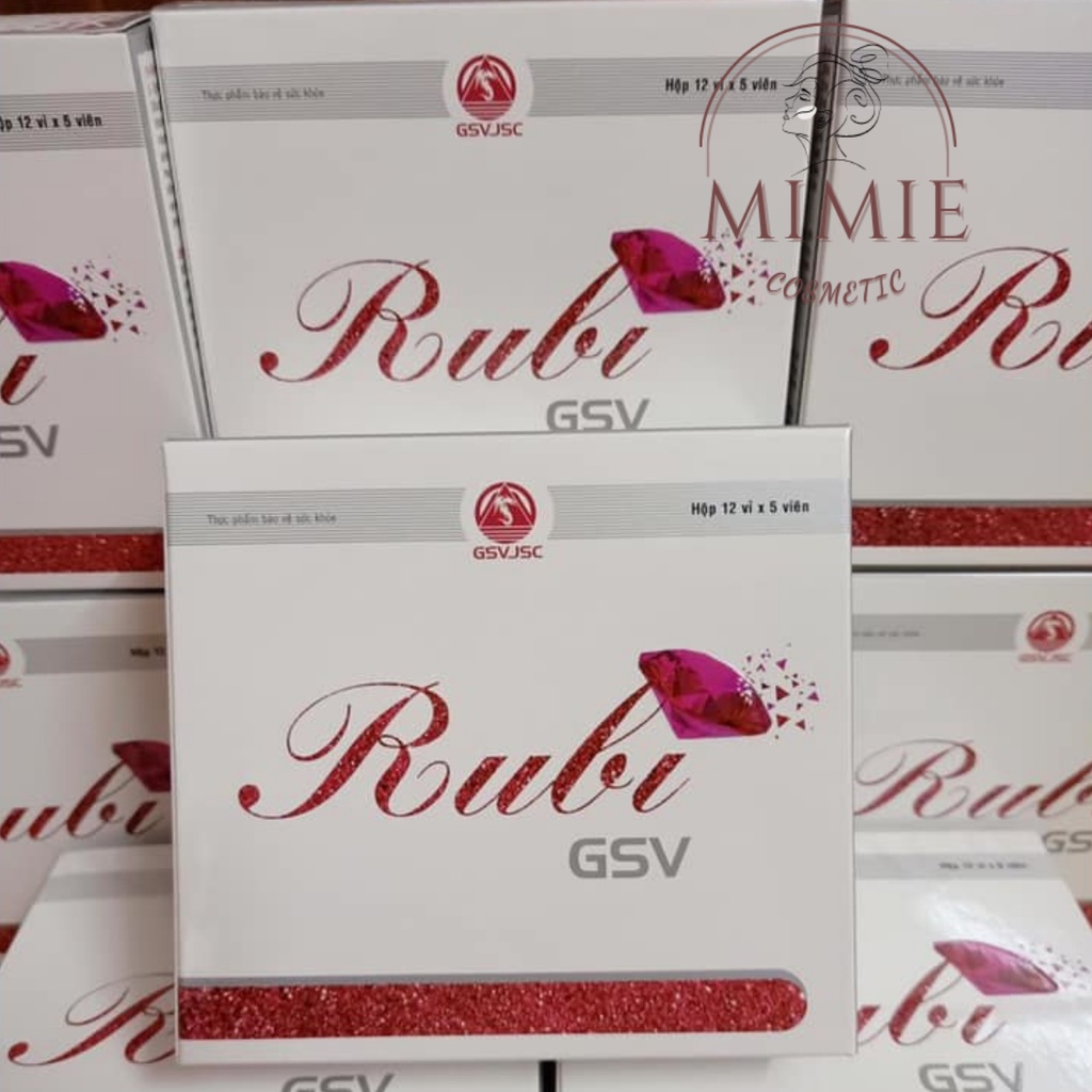 [CHÍNH HÃNG] VIÊN UỐNG RUBI GSV - ĐẸP DA, MỜ NÁM, BỔ SUNG VITAMIN, CHỐNG LÃO HÓA, GIẢM TIẾT NHỜN HỘP 60 VIÊN