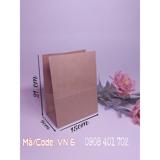 100 túi giấy kraft nâu không quai