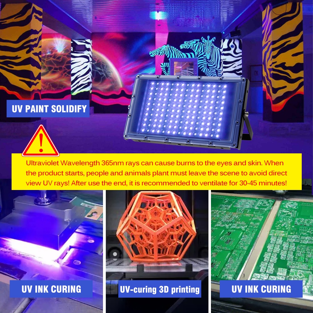 Đèn LED Chiếu Tia UV 220V150W SMD2835 395+365nm IP65 Chuyên Dụng