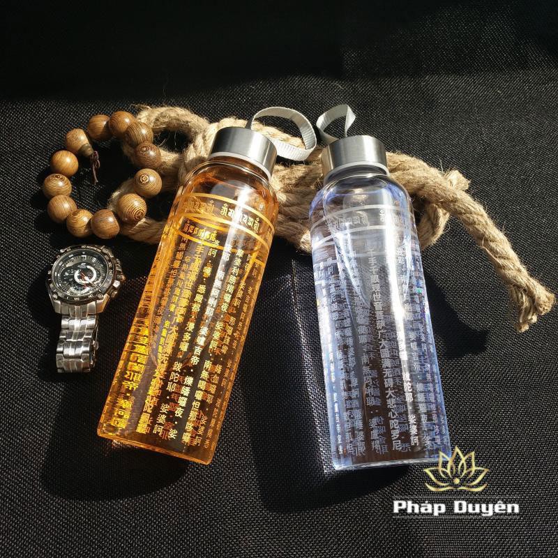 Bình Nước Thuỷ Tinh In “Đại Bi Chú”, Kích Thước 20×6.5cm