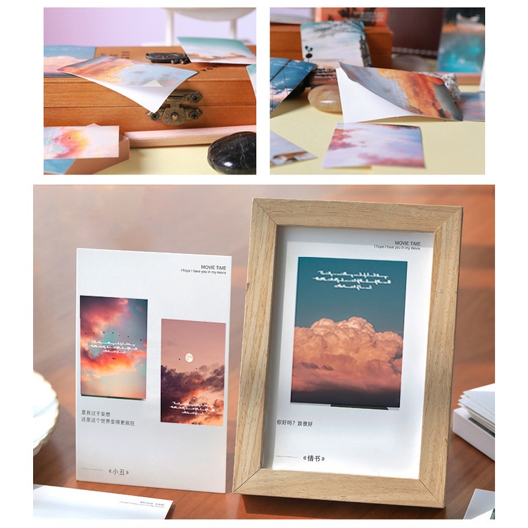 Set 30 sticker Flowertree Họa Tiết Đám Mây Trang Trí Sổ Lưu Niệm