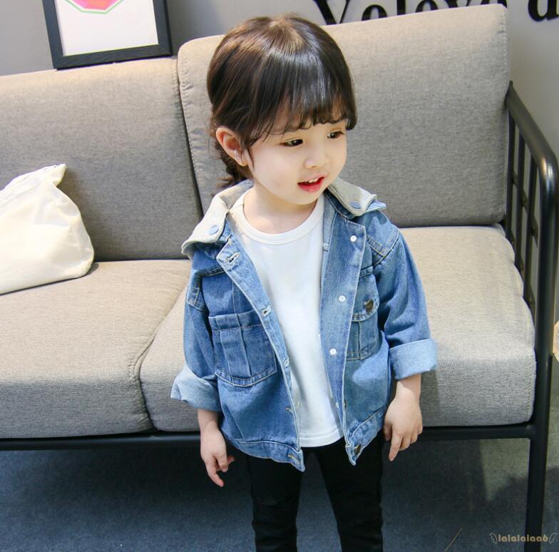 Áo Khoác Denim Có Mũ Trùm Thời Trang Mùa Thu Cho Bé Gái Laa6