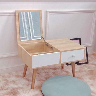 Bàn trang điểm ngồi bệt Tee Decor - Kệ trang điểm mini có gương - Gỗ MDF nhập khẩu, chống mối mọt - Bh 1 năm