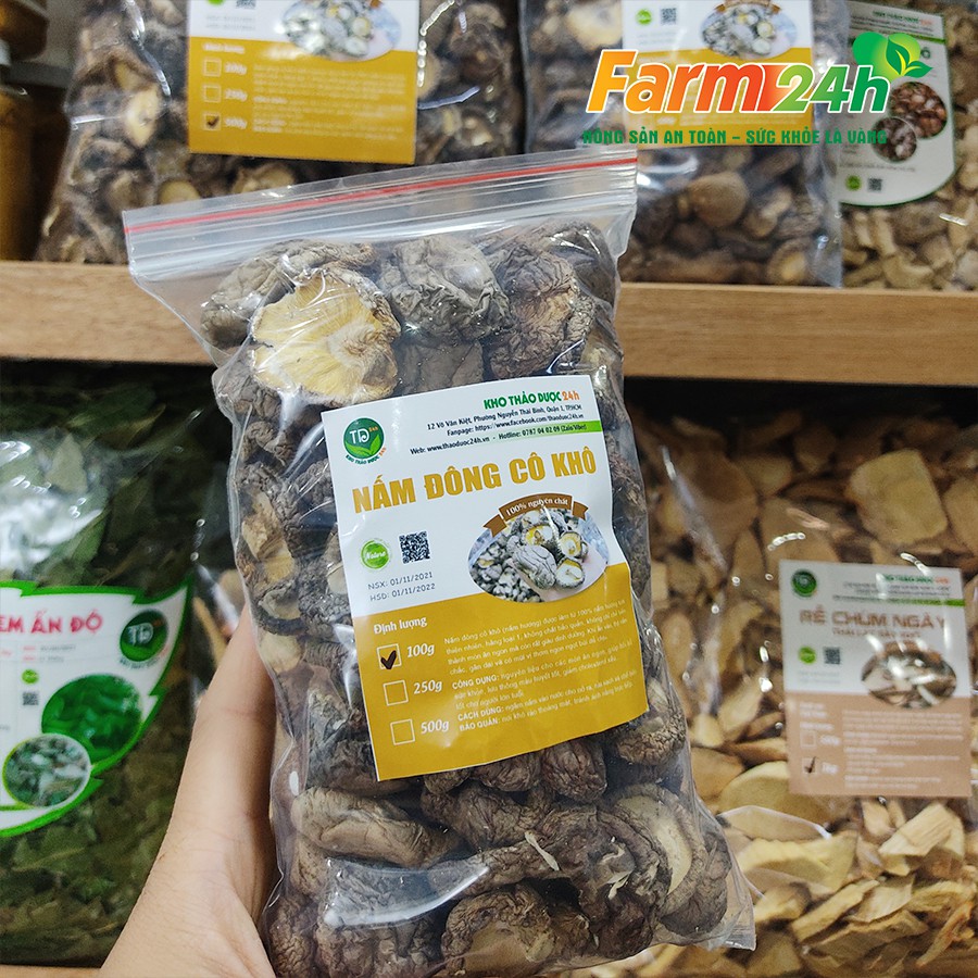 [500 g] Nấm Đông Cô khô, nấm to ngọt dày loại 1, hàng công ty I Farm24h