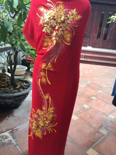 Vải áo hoa 3 d