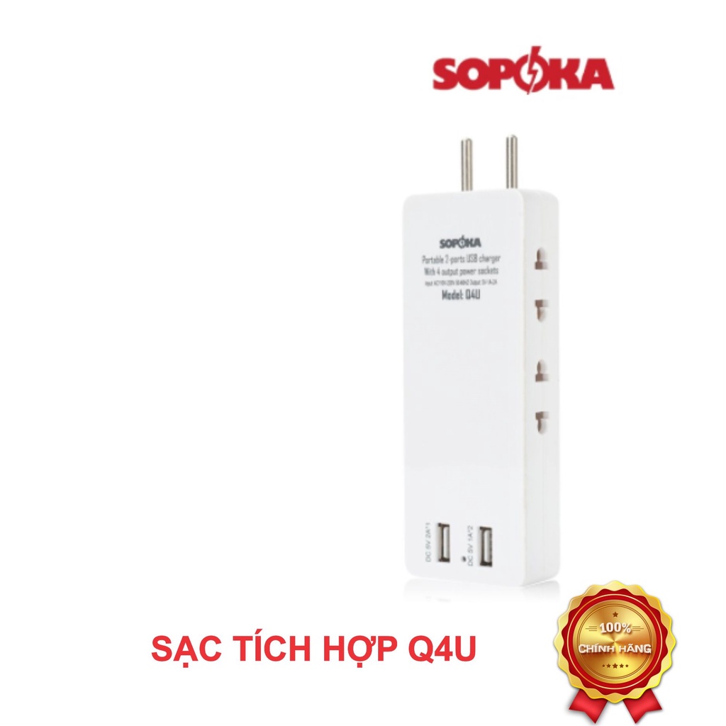 Ổ cắm điện thông minh SOPOKA Q4U tích hợp cổng USB tiện lợi