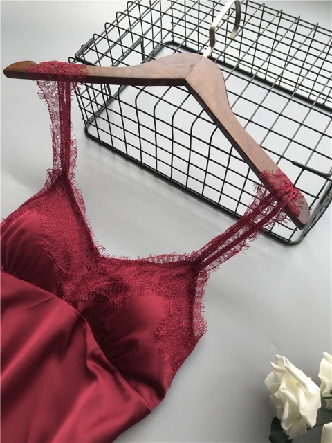 QQ5180 đầm ngủ hai dây phối ren | BigBuy360 - bigbuy360.vn