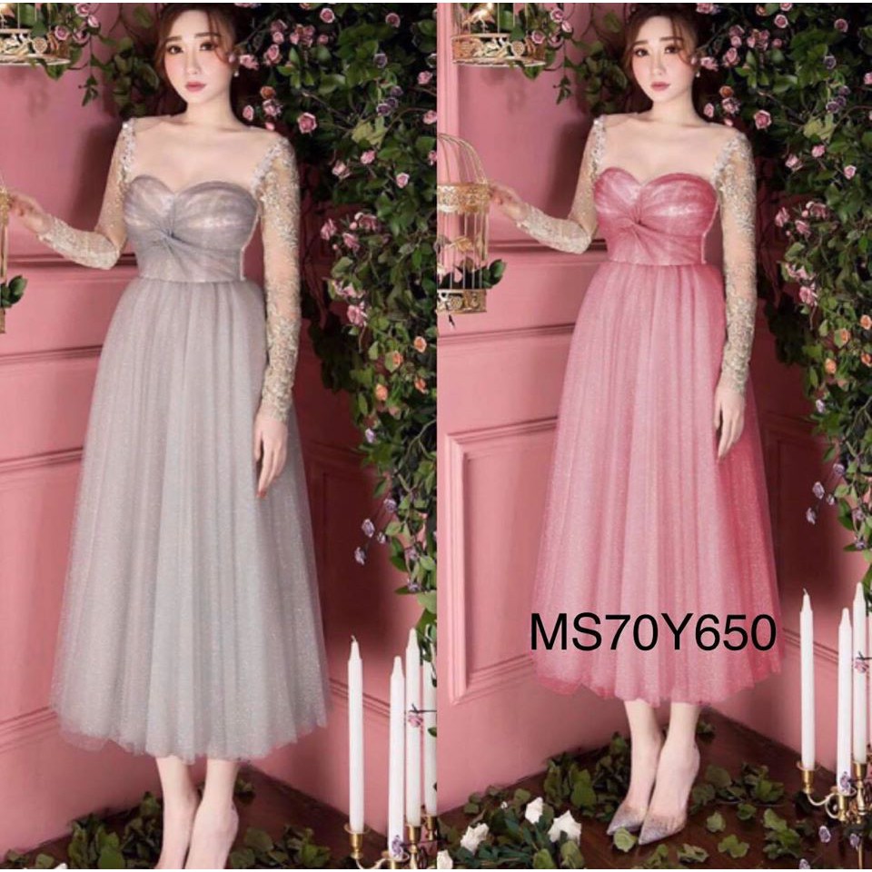 ẢNH VÀ VIDEO THẬT 1000% đầm nhũ kim tuyến phối tay ren